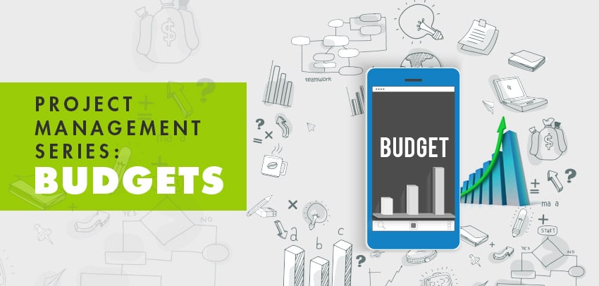 Project management and budgeting icons illustration