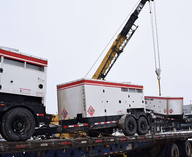 Crane Lifting Towable Generators
